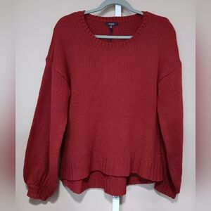 NYDJ Women's (Size XS) Lipstick Red LS Ballet Neck Sweater (NWT)